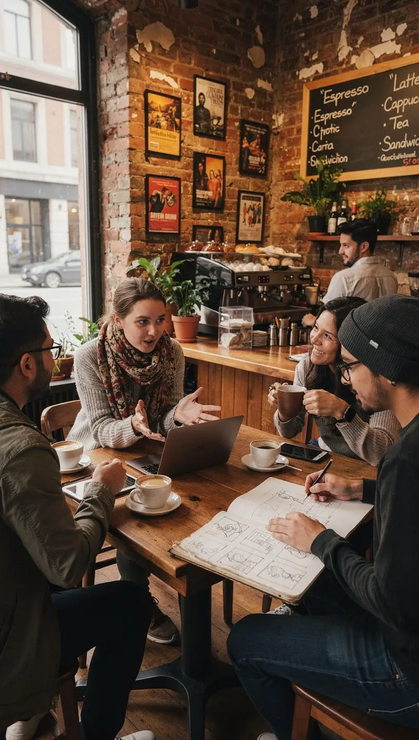 Rendező egy jelenetet irányít, miközben a színészek előkészülnek.